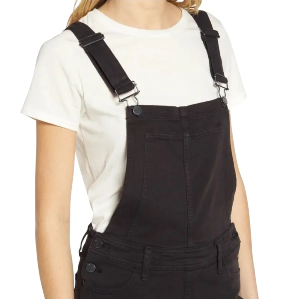 PAIGE Sierra High Waist Denim Overalls Vintage Black 24 ASO Olivia Palermo - Picture 4 of 16